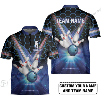 Blue Bowling Custom Sweatshirt, Bowling Personalized Sweatshirt, Bowling Shirt Custom Name and Team Name