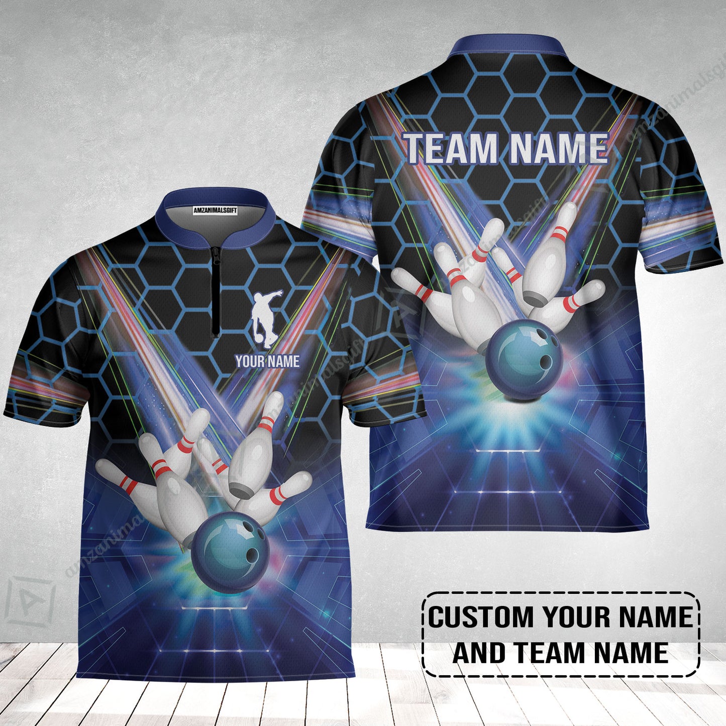 Blue Bowling Custom Bowling Jersey, Bowling Personalized Bowling Jersey, Bowling Shirt Custom Name and Team Name