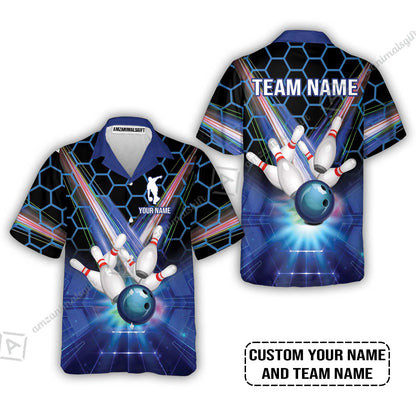 Blue Bowling Custom Hoodie, Bowling Personalized Hoodie, Bowling Shirt Custom Name and Team Name