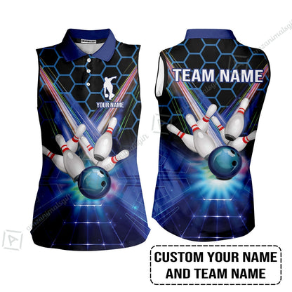 Blue Bowling Custom Sweatshirt, Bowling Personalized Sweatshirt, Bowling Shirt Custom Name and Team Name