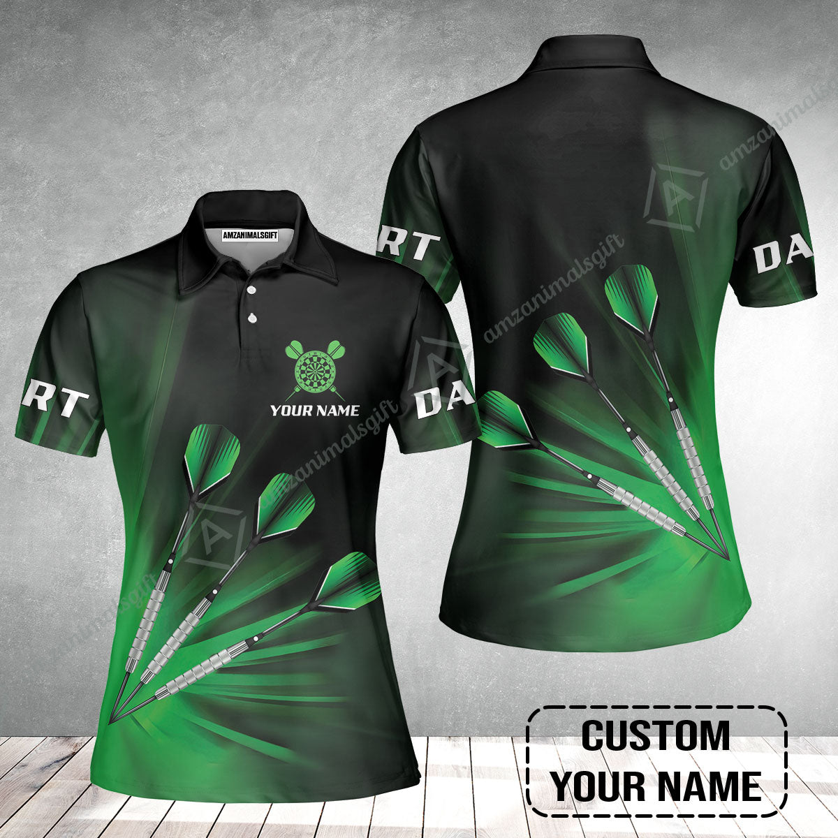 Customized Darts Short Sleeve Women Polo Shirt, Personalized Name Polo Shirt - Perfect Gift For Darts Lovers, Darts Players