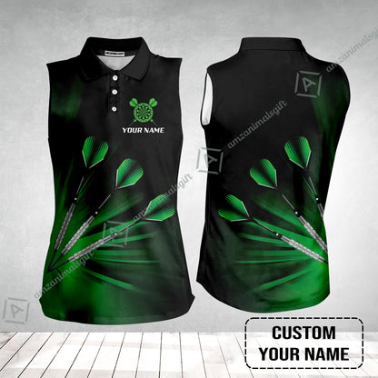 Customized Darts Women Sleeveless Polo Shirt, Personalized Name Polo Shirt - Perfect Gift For Darts Lovers, Darts Players