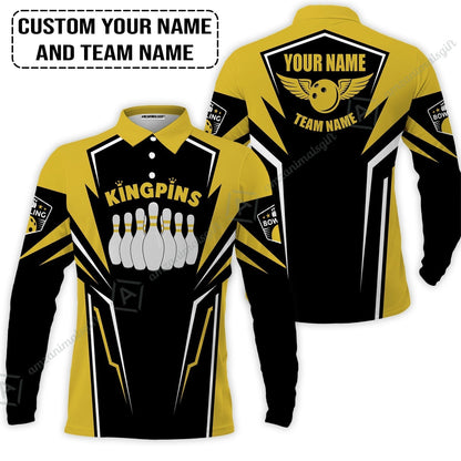 Bowling Custom T-Shirt - Custom Name King Pins Bowling Team Personalized T-Shirt