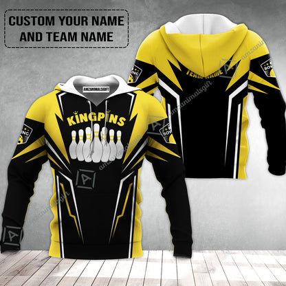 Bowling Custom Hoodie - Custom Name King Pins Bowling Team Personalized Hoodie