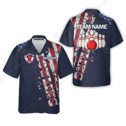 Bowling Custom Women Polo Shirt - Custom Name Patriotic American Flag Bowling Personalized Bowling Jersey Polo Shirts - Uniforms For Bowlers