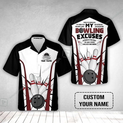 Bowling Custom Hawaiian Shirt - Custom Name Funny Hawaiian Shirt Personalized Bowling Polo Shirt - Gift For Friend, Family