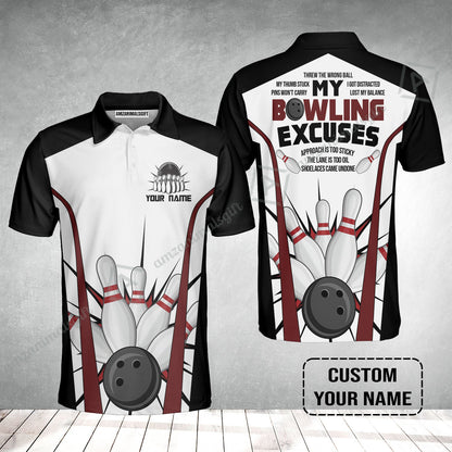 Bowling Custom Men Polo Shirt - Custom Name Funny Men's Polo Bowling Personalized Bowling Polo Shirt - Gift For Friend, Family