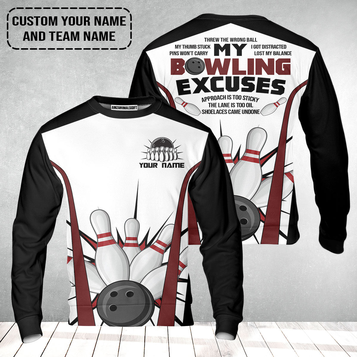 Bowling Custom Sweatshirt - Custom Name Funny Sweatshirt Bowling Personalized Bowling Polo Shirt - Gift For Friend, Family