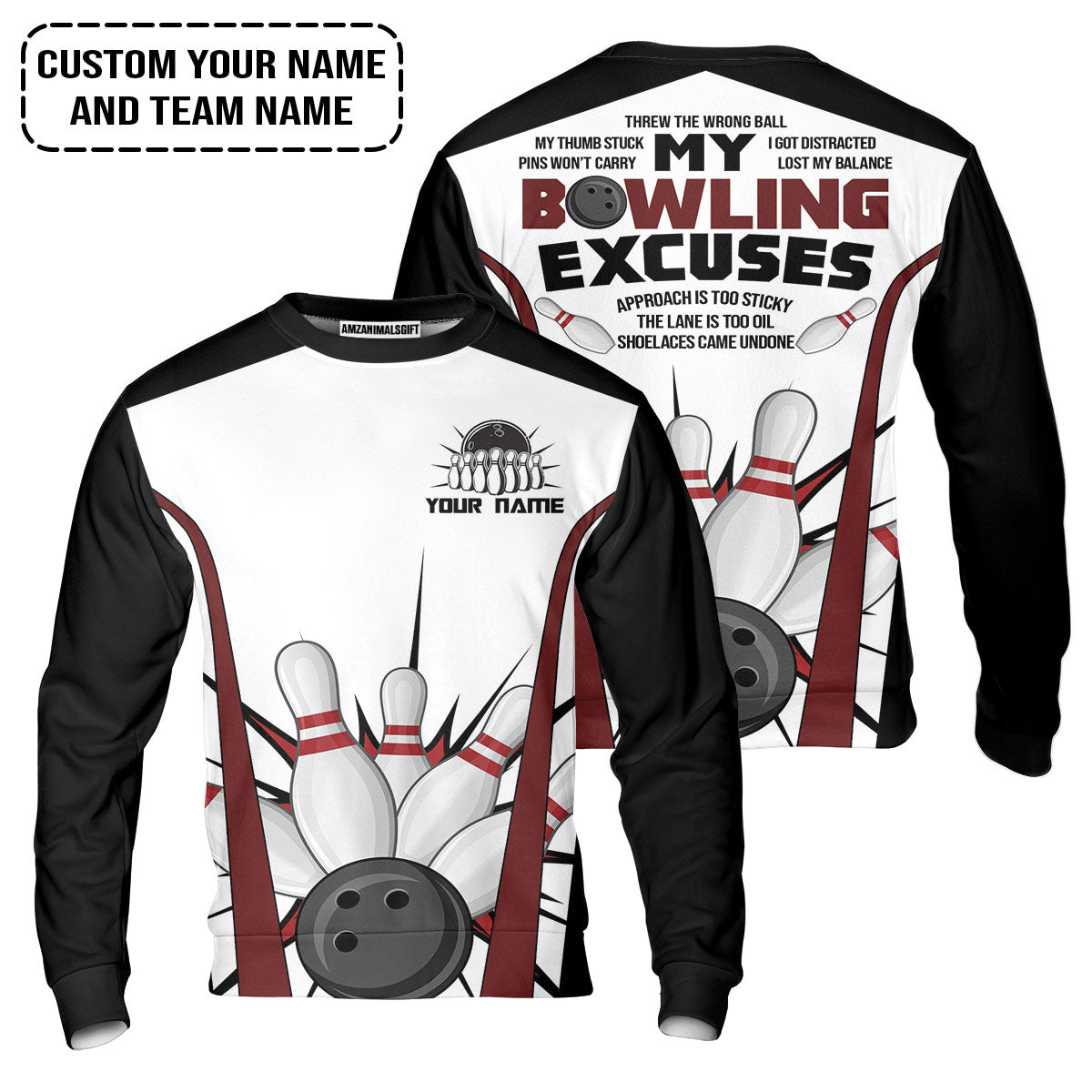 Bowling Custom Sweatshirt - Custom Name Funny Sweatshirt Bowling Personalized Bowling Polo Shirt - Gift For Friend, Family