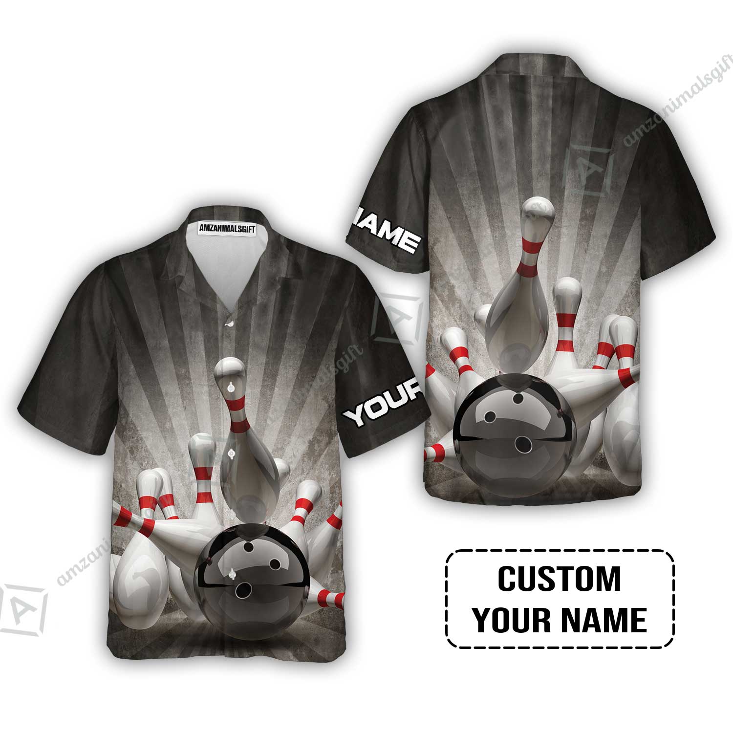 Bowling Hawaiian Shirt Customized Name, Colorful Bowling Pattern Hawaiian Shirt, Perfect Outfits For Bowling Lovers, Bowlers