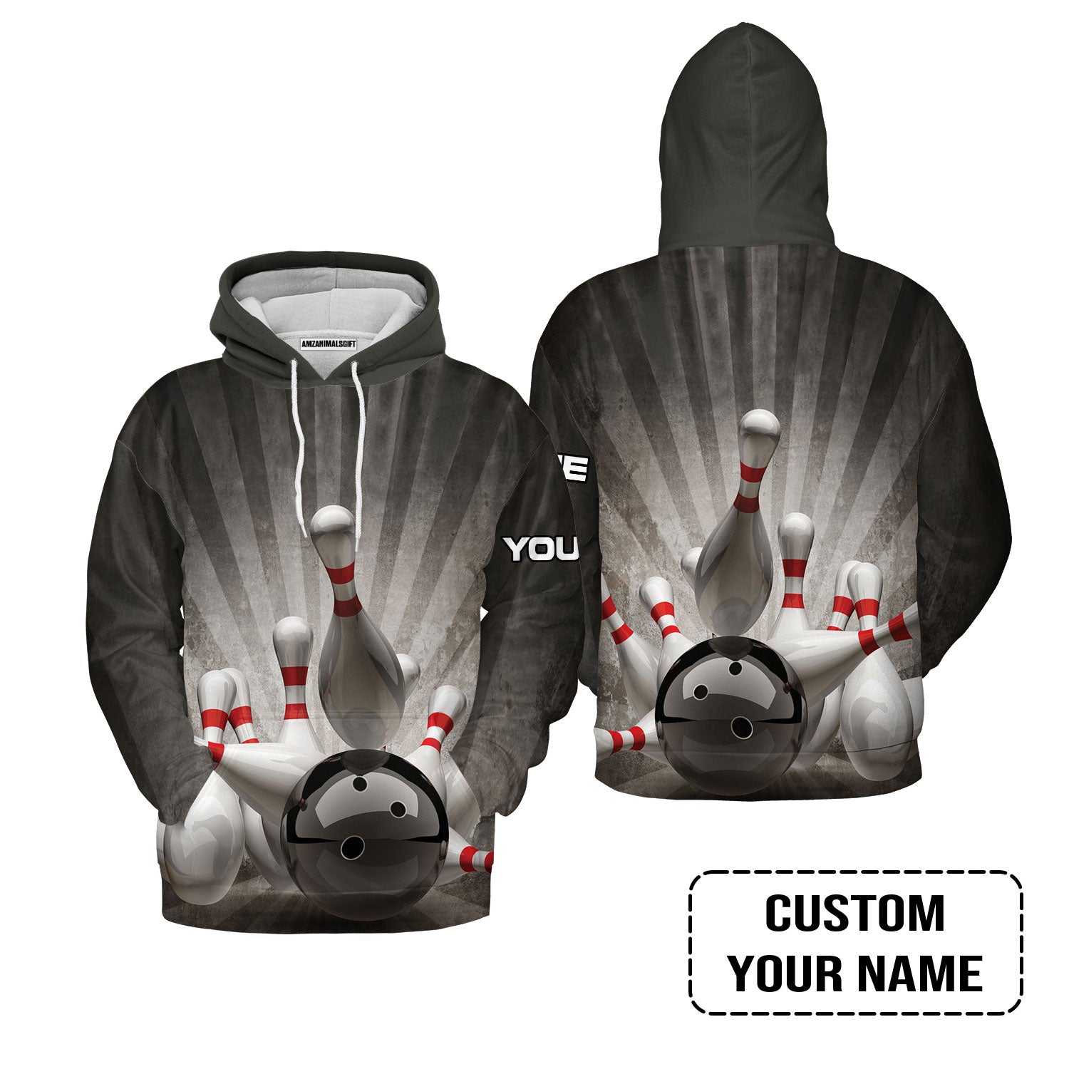 Bowling Hoodie Customized Name, Colorful Bowling Pattern Hoodie, Perfect Outfits For Bowling Lovers, Bowlers