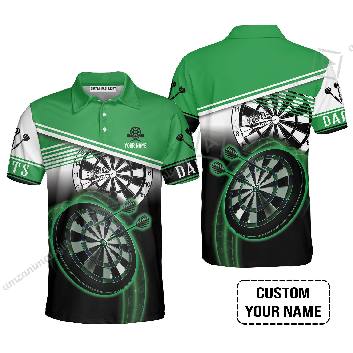 Customized Darts Polo Shirt, Personalized Name Darts Polo Shirt For Men - Perfect Gift For Darts Lovers, Darts Players