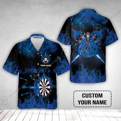 Customized Darts Hawaiian Shirt, Darts Blue Polo Shirt, Personalized Name Hawaiian Shirt - Perfect Gift For Darts Lovers, Darts Players