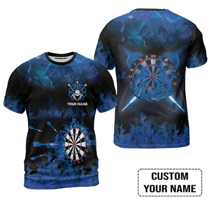 Customized Darts Long Sleeve Men Polo Shirt, Darts Blue Polo Shirt, Personalized Name Polo Shirt For Men - Perfect Gift For Darts Lovers, Darts Players