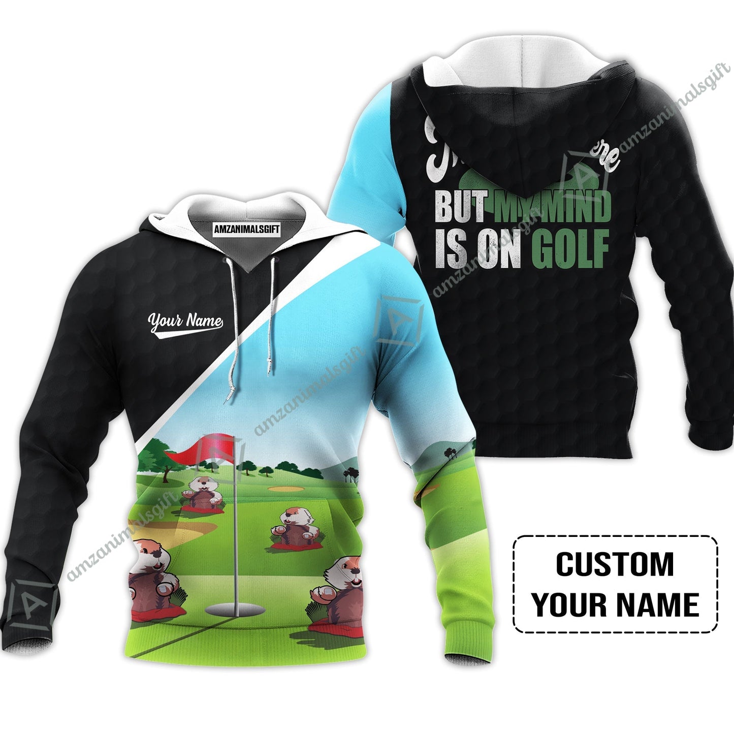 Golf Sweatshirt - Gopher My Mind Is On Golf Custom Sweatshirt