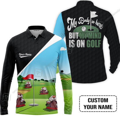 Golf Hawaiian Shirt - Gopher My Mind Is On Golf Custom Hawaiian Shirt