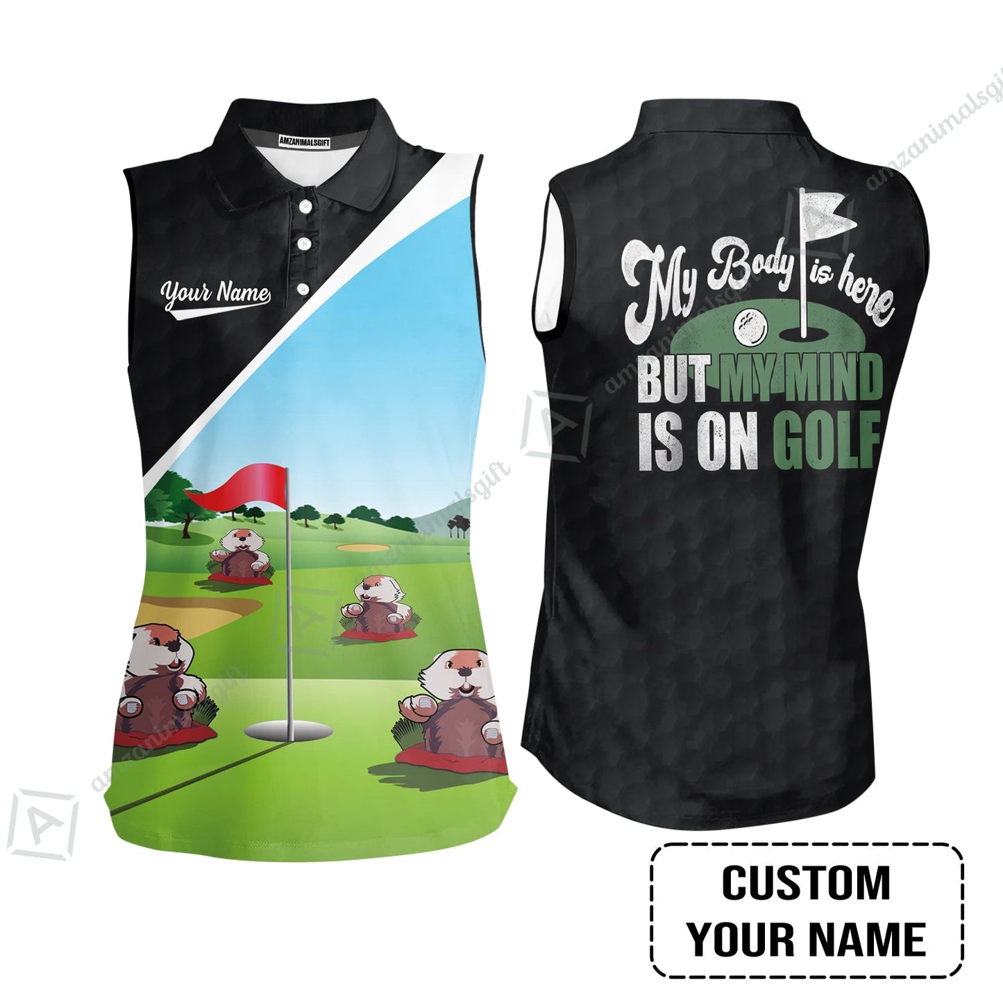 Golf T-Shirt - Gopher My Mind Is On Golf Custom T-Shirt