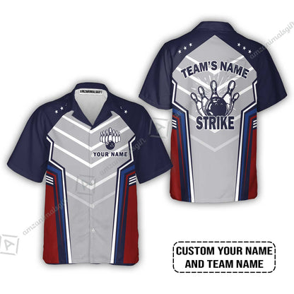 Bowling Custom Long Polo Shirt- Custom Name Strike Custom Bowling Shirt Personalized Long Polo Shirt