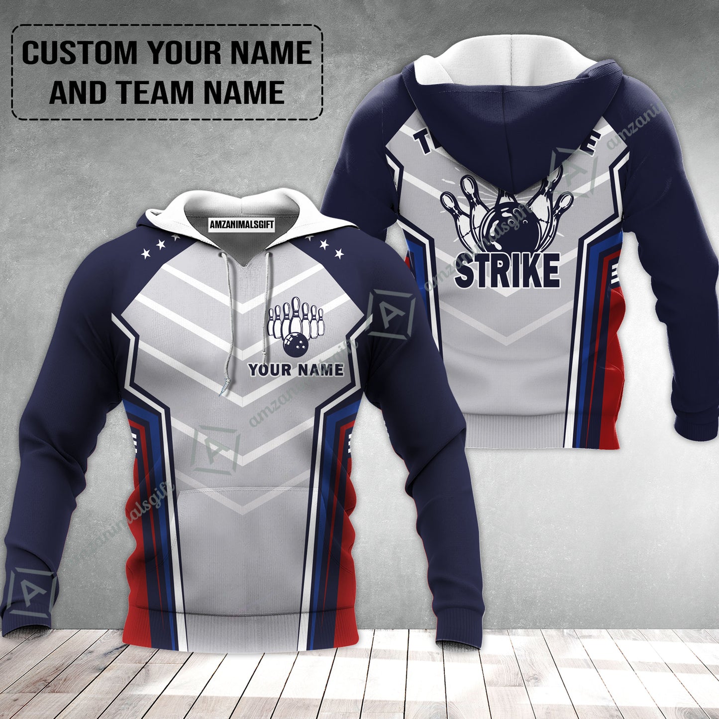 Bowling Custom Hoodie - Custom Name Strike Custom Bowling Shirt Personalized Bowling Hoodie