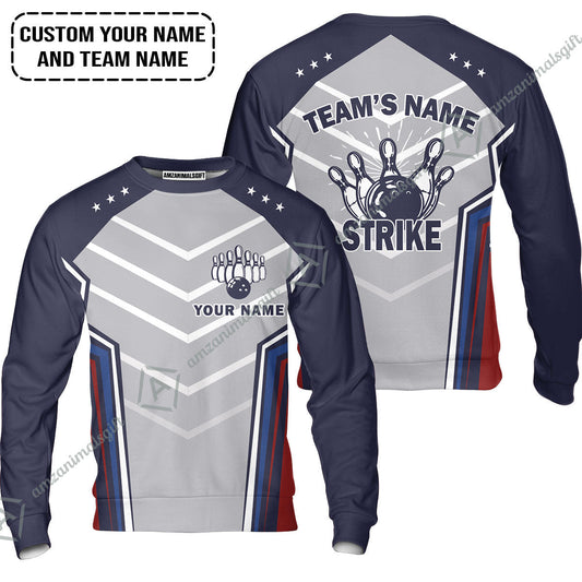 Bowling Custom Sweatshirt - Custom Name Strike Custom Bowling Shirt Personalized Bowling Sweatshirt