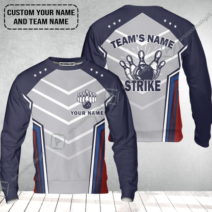 Bowling Custom Sweatshirt - Custom Name Strike Custom Bowling Shirt Personalized Bowling Sweatshirt