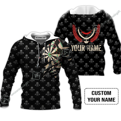 Customized Darts Women Polo Shirt, Skull King Darts Personalized Name Women Polo Shirt - Perfect Gift For Darts Lovers, Darts Players