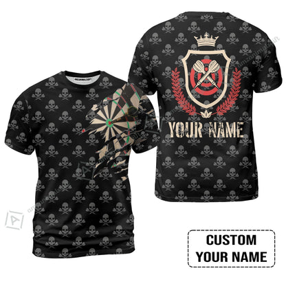 Customized Darts Women Polo Shirt, Skull King Darts Personalized Name Women Polo Shirt - Perfect Gift For Darts Lovers, Darts Players