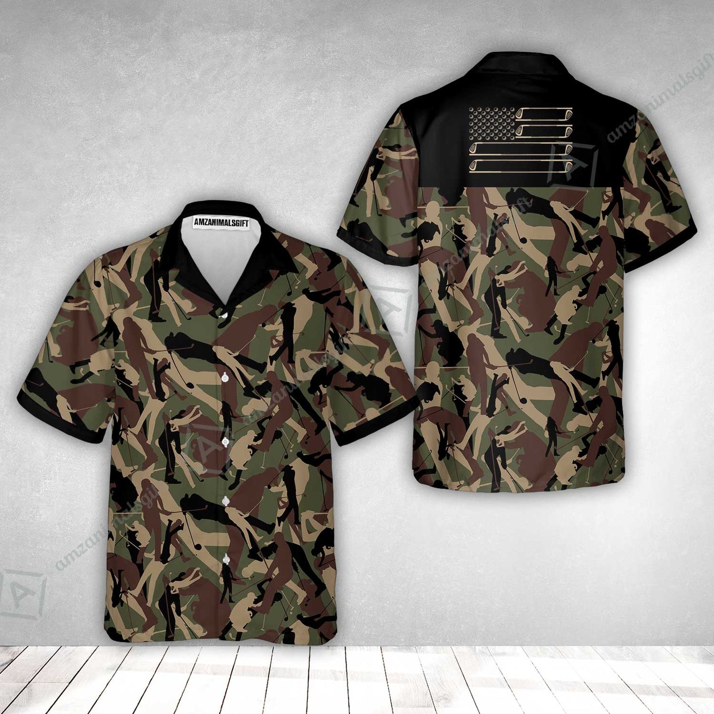Golf Hawaiian Shirt - Golf Camouflage Pattern Golf Hawaiian Shirt, Military Golfing Hawaiian Shirt, Camo Golf Shirt