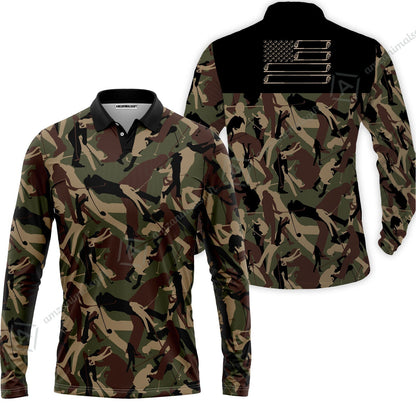 Golf T-Shirt - Golf Camouflage Pattern Golf T-Shirt, Military Golfing T-Shirt, Camo Golf Shirt
