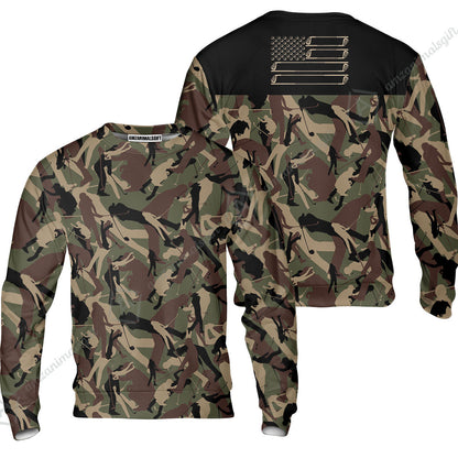 Golf T-Shirt - Golf Camouflage Pattern Golf T-Shirt, Military Golfing T-Shirt, Camo Golf Shirt