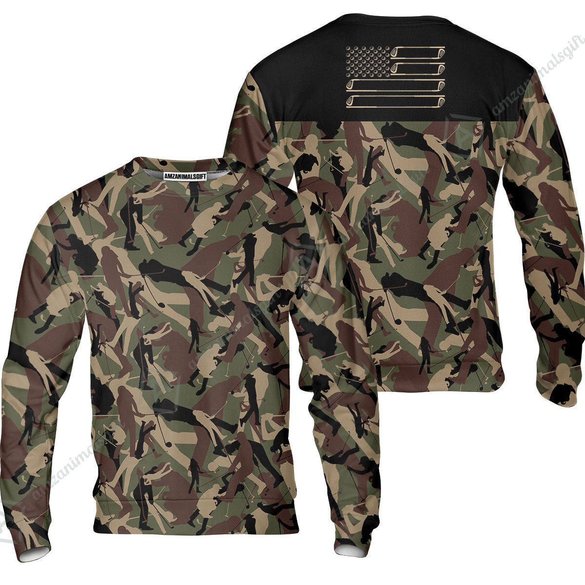 Golf Hoodie - Golf Camouflage Pattern Golf Hoodie, Military Golfing Hoodie, Camo Golf Shirt