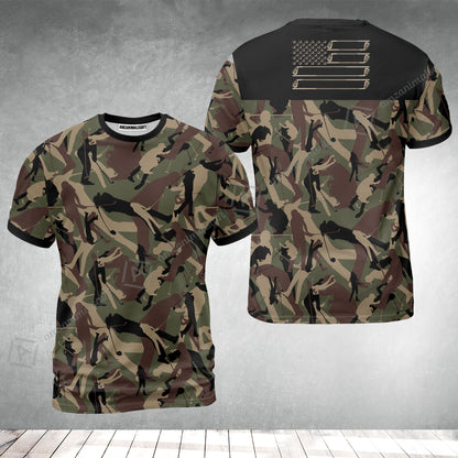 Golf T-Shirt - Golf Camouflage Pattern Golf T-Shirt, Military Golfing T-Shirt, Camo Golf Shirt