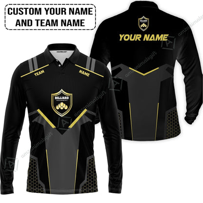Personalized Billiards Women Polo Shirt, Golden Team Billiards Team Custom Women Polo Shirt