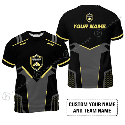 Personalized Billiards Men Polo Shirt, Golden Team Billiards Team Custom Shirt For Men