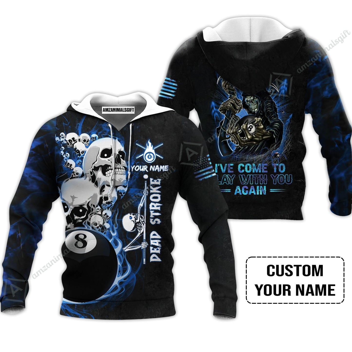 Custom Name Billiard Women Polo Shirt, Personalized Blue Galaxy 8 Ball Pool Billiards, Hello Darkness My Old Friend Long Women Polo Shirt For Billiards Lovers