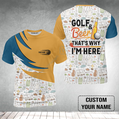 Customized Golf And Beer T-Shirt, Personalized Custom Name Beer And Golf T-Shirt