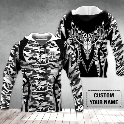 Darts Custom Name Hoodie, Camo Darts And Deer Personalized Hoodie