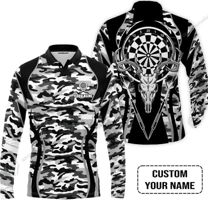 Darts Custom Name Women Polo Shirt, Camo Darts And Deer Personalized Women Polo Shirt