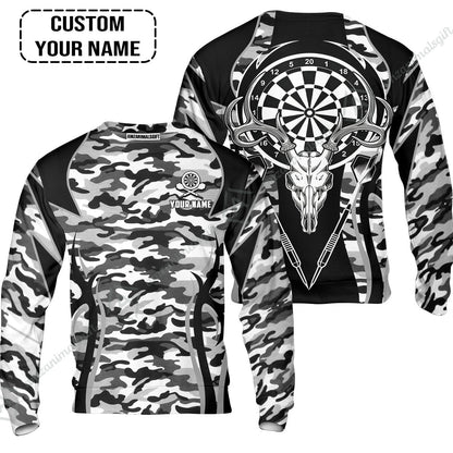 Darts Custom Name Hoodie, Camo Darts And Deer Personalized Hoodie