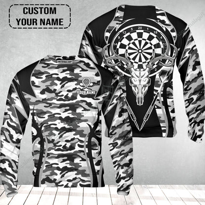 Darts Custom Name Sweatshirt, Camo Darts And Deer Personalized Sweatshirt