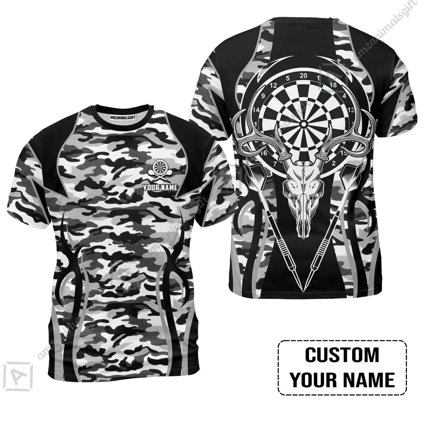 Darts Custom Name Women Polo Shirt, Camo Darts And Deer Personalized Women Polo Shirt