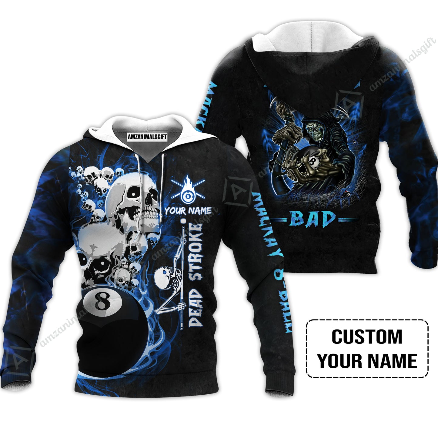 Custom Billiard Men Polo Shirt - Breaking Bad Billiard Pool 8 Ball Personalized Name Polo Shirt, Perfect Billiard Polo Shirt