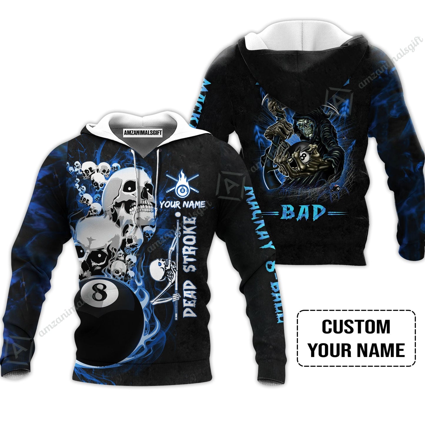 Custom Billiard Hoodie - Breaking Bad Billiard Pool 8 Ball Personalized Name Hoodie