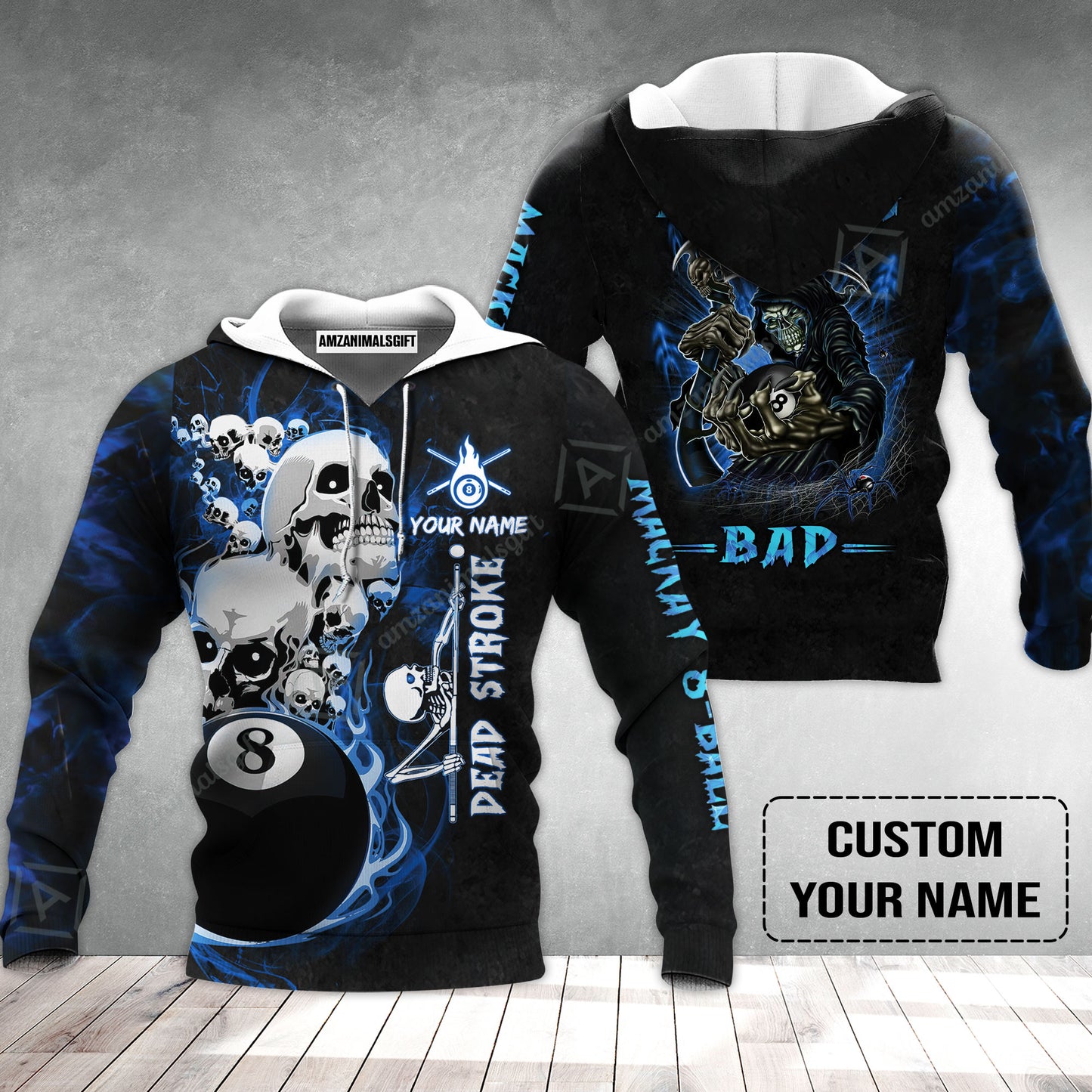 Custom Billiard Hoodie - Breaking Bad Billiard Pool 8 Ball Personalized Name Hoodie