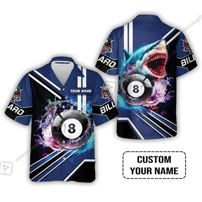 Custom Billiard Hoodie - Shark Billiard Team Pool 8 Ball Personalized Name Hoodie