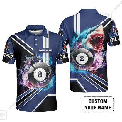 Custom Billiard Hoodie - Shark Billiard Team Pool 8 Ball Personalized Name Hoodie