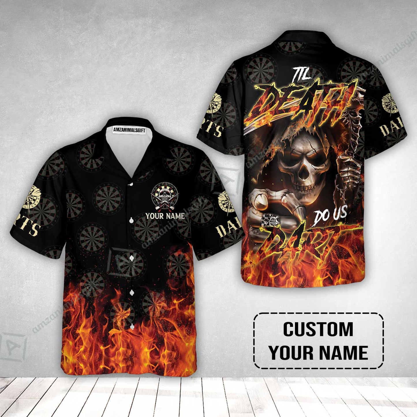 Darts Custom Name Hawaiian Shirt - Til Death Do Us Dart Dartboard Personalized Hawaiian Shirt