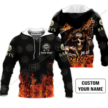 Darts Custom Name Zip Polo Shirt - Til Death Do Us Dart Dartboard Personalized Zip Polo Shirt