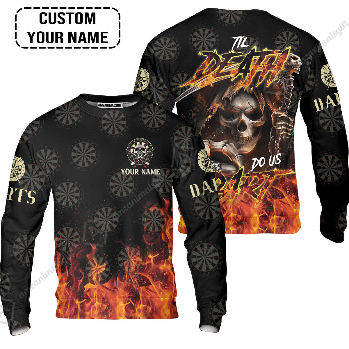 Darts Custom Name Women Polo Shirt- Til Death Do Us Dart Dartboard Personalized Women Polo Shirt