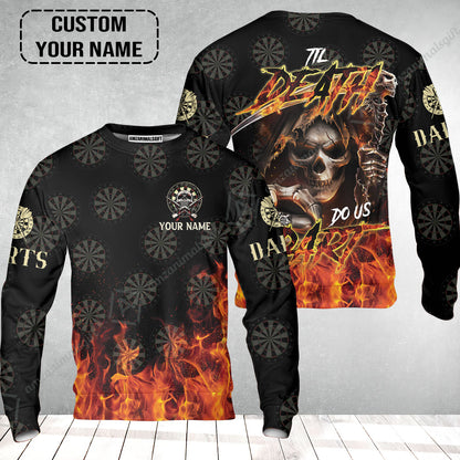 Darts Custom Name Sweatshirt- Til Death Do Us Dart Dartboard Personalized Sweatshirt
